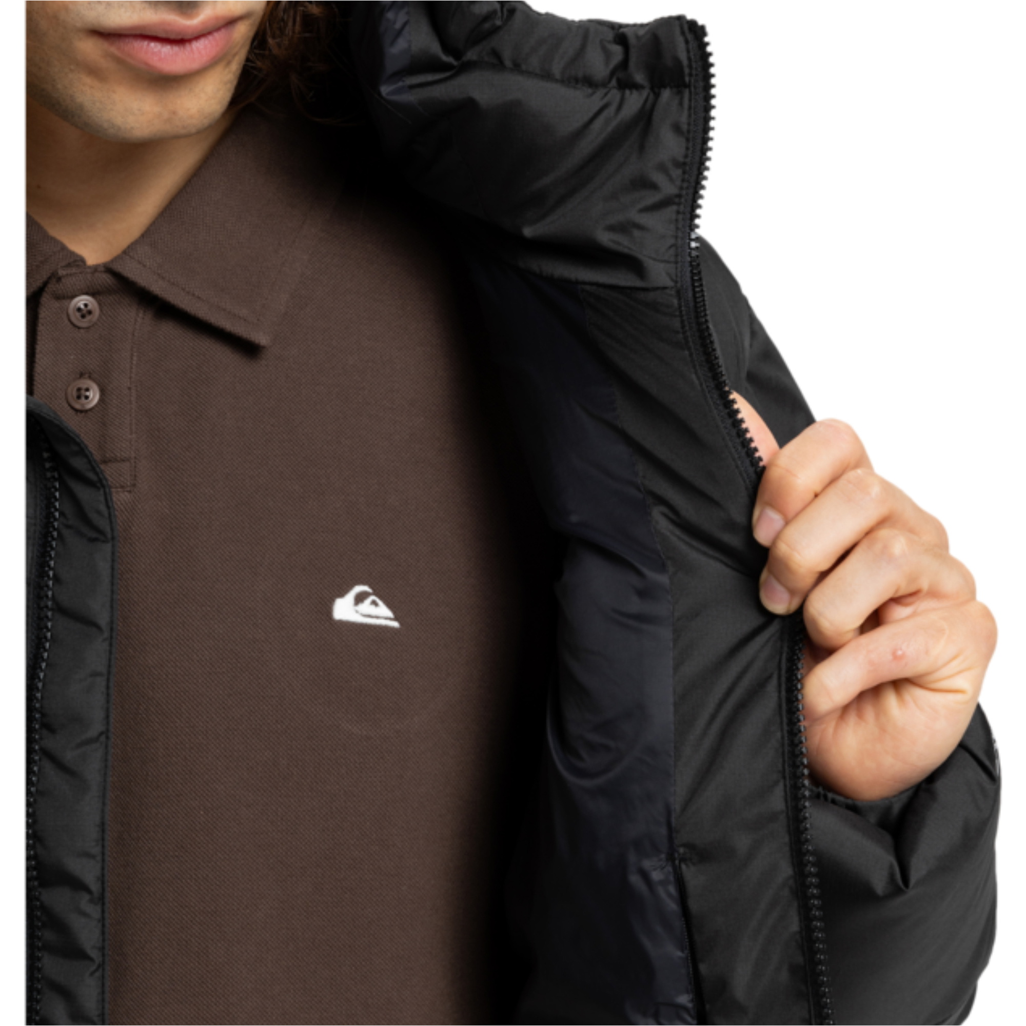 2025 Quiksilver Mens Cold Days Puffer Jacket EQYJK04173 - Black